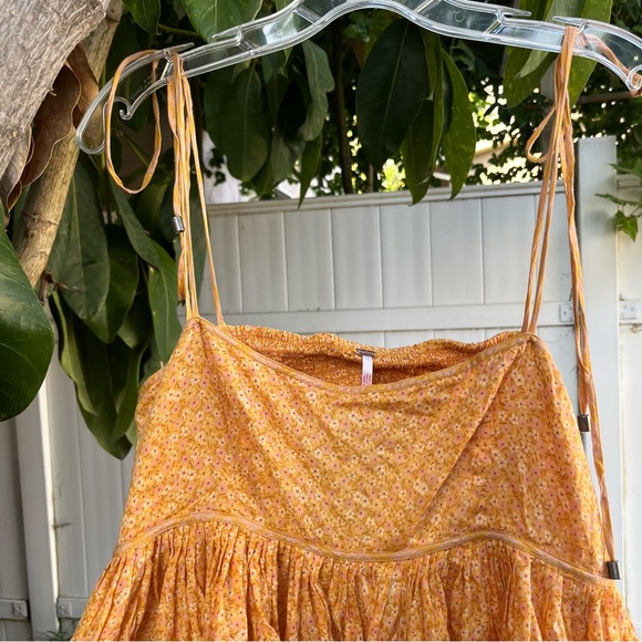 Free People Emmaline Floral Dress in yellow. - Picture 5 of 12